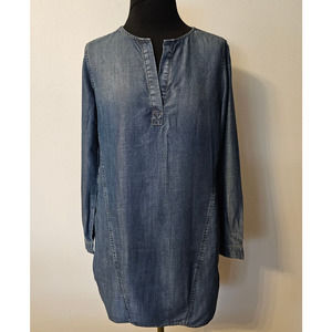 NWT *Cloth & Stone* Anthropologie Women's Chambray Tencel Mini Tunic Dress XS